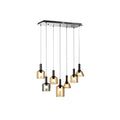 "Moderne Hanglamp met 7 Glazen Kappen"