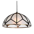 Moderne hanglamp met zwart-wit ontwerp en goudkleurige accenten